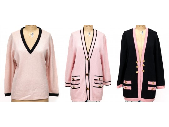 St. John, Two Cardigans And One Sweater, Sizes 12 & M