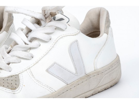 Nike And Veja White Casual Sneakers, Size 9