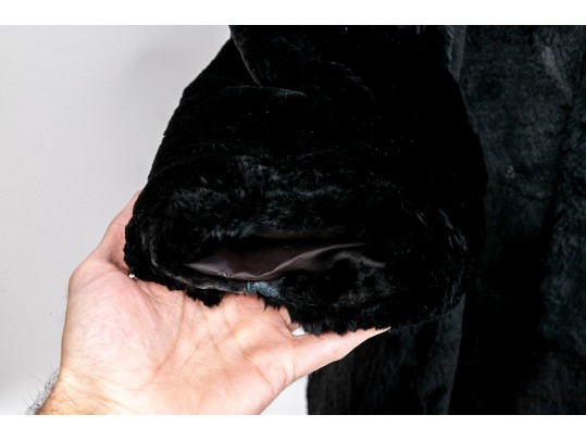 Carol Little Soft Black Fur Coat, Size M