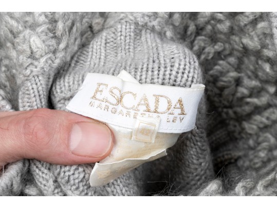 Escada Light Grey Cowl Neck Sweater, Size 42