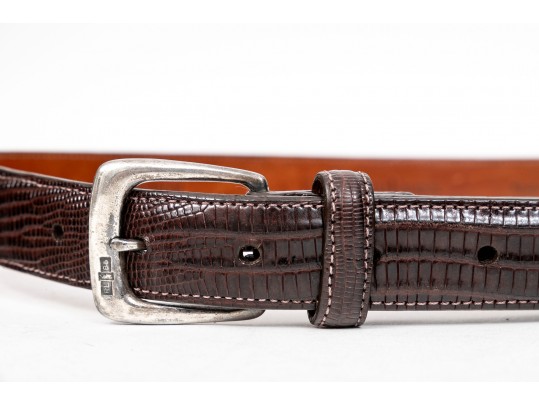 Two Ralph Lauren Leather And Sterling Belts, Size 30