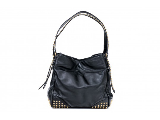 Burberry Edgy Studded Black Leather Bag Handbag