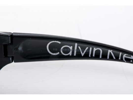 Calvin Klein Striking Black Acrylic Sunglasses
