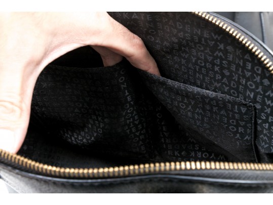 Kate Spade Lot Of Two Classic Top Handle Black Leather Bags