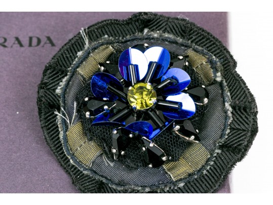 Two Prada Beaded Brooches
