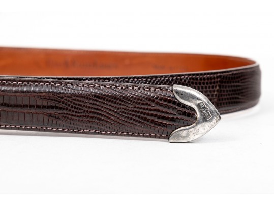 Two Ralph Lauren Leather And Sterling Belts, Size 30