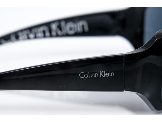 Calvin Klein Striking Black Acrylic Sunglasses