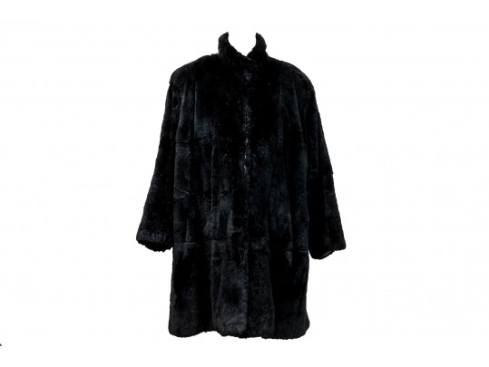 Carol Little Soft Black Fur Coat, Size M