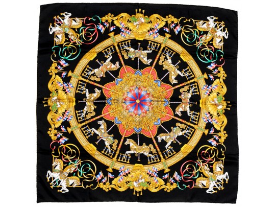 Hermes Luna Park Silk Jacquard Scarf, 90cm