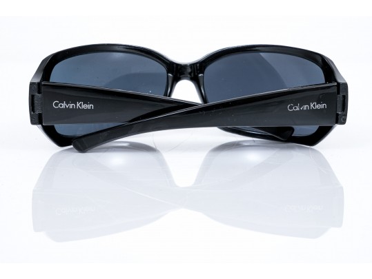 Calvin Klein Striking Black Acrylic Sunglasses