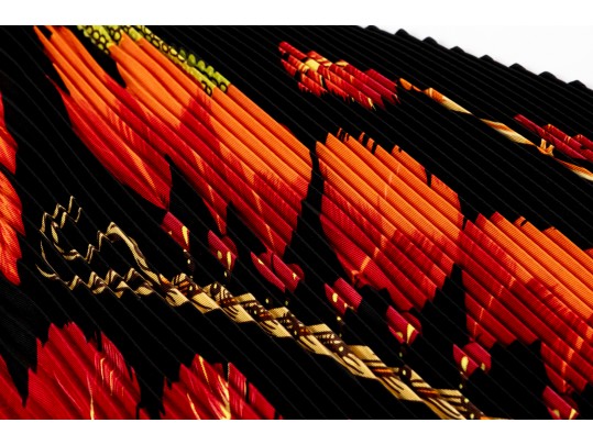 Hermès Silk Plissé Scarf, 90cm With Box