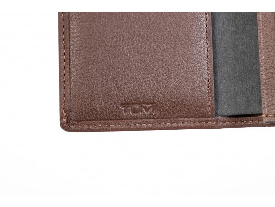 Tumi Classic Brown Leather ID Lock Wallet, With Box