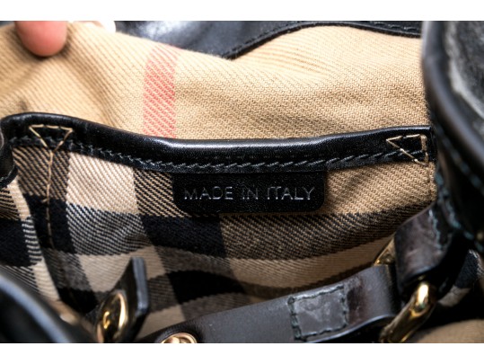 Burberry Edgy Studded Black Leather Bag Handbag