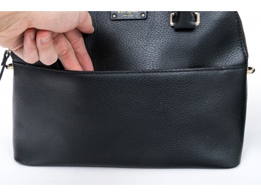 Kate Spade Lot Of Two Classic Top Handle Black Leather Bags