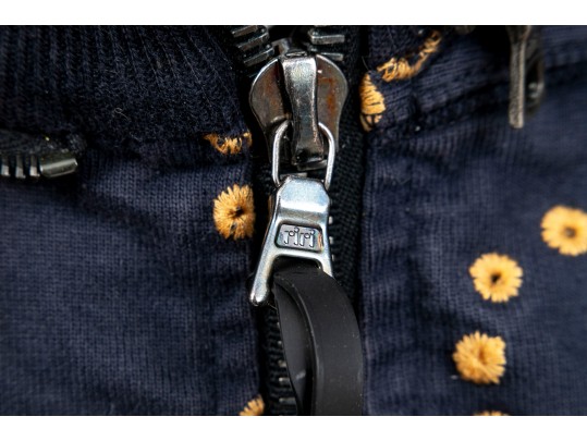 Contemporary Blue Zip-Up Hooded Sweatshirt