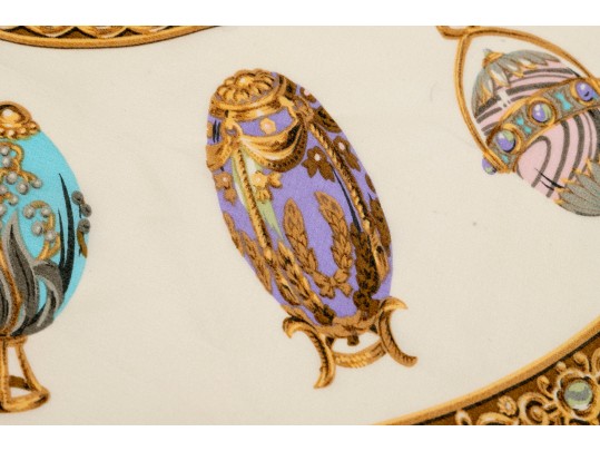 Lovely Silk Scarf Commemorating The Faberge Exhibit At The Met