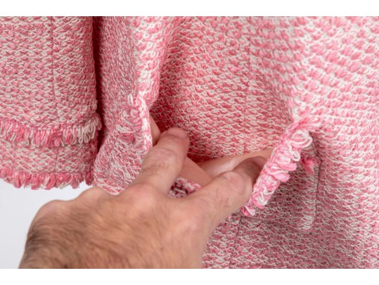 Charming St. John Pink And White Button Up Jacket, Size 12