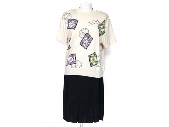 St. John Sweaters And Black Skirt, Sizes 12 & M