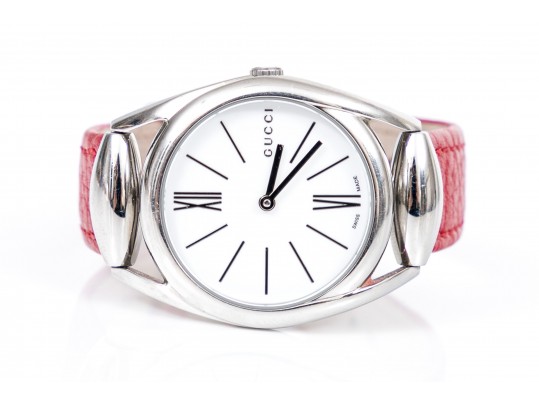 Gucci Handsome 30mm Stainless Steel Round Horsebit Quartz Watch