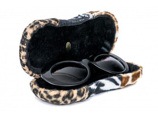 Escada Sophisticated Wide Frame Black Acrylic Sunglasses