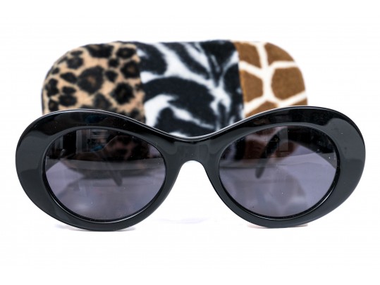Escada Sophisticated Wide Frame Black Acrylic Sunglasses