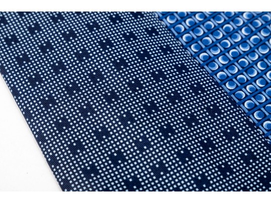 Hermes Lot Of Three Silk Ties, Blue Tones