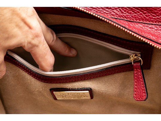 Valentino Lavish Burgundy Leather, Alligator And Suede Oversized Top Handle Bag