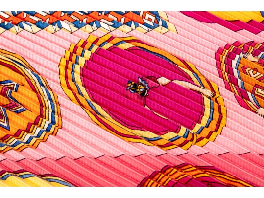 Hermès Silk Plissé Scarf, 90cm With Box
