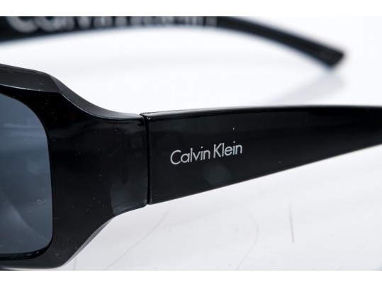Calvin Klein Striking Black Acrylic Sunglasses