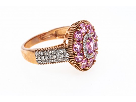 Delicate 14K And Light Pink Sapphire Ring, Size 7
