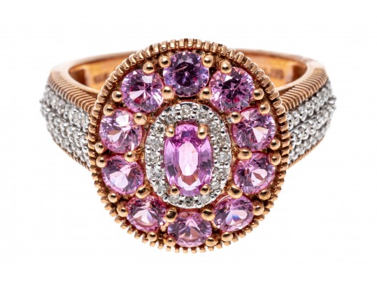Delicate 14K And Light Pink Sapphire Ring, Size 7