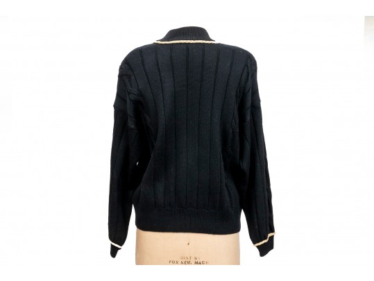 St. John Pullover Knit Sweater With Rope And Button Accents, Size L