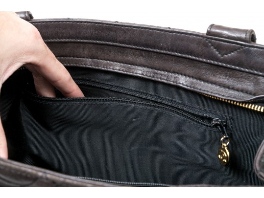 Chanel Striking Dark Brown Lambskin Quilted Leather Tote