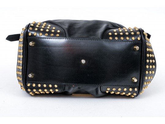 Burberry Edgy Studded Black Leather Bag Handbag