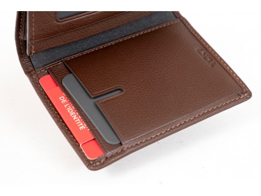 Tumi Classic Brown Leather ID Lock Wallet, With Box