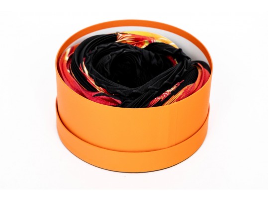 Hermès Silk Plissé Scarf, 90cm With Box