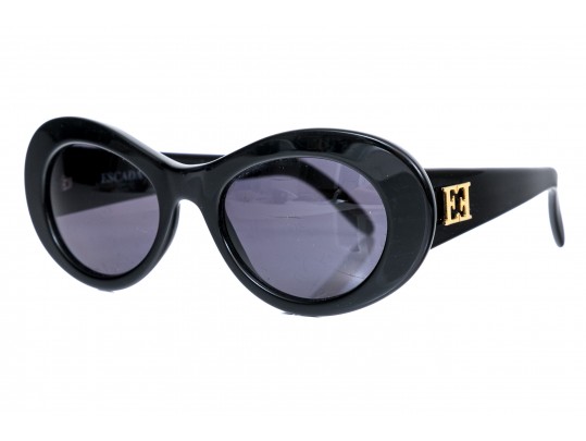 Escada Sophisticated Wide Frame Black Acrylic Sunglasses