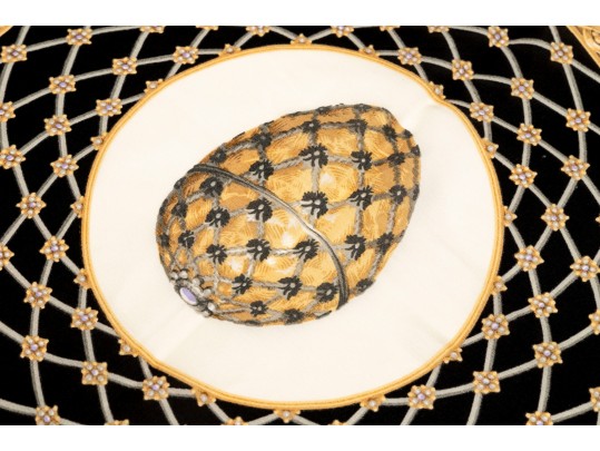 Lovely Silk Scarf Commemorating The Faberge Exhibit At The Met