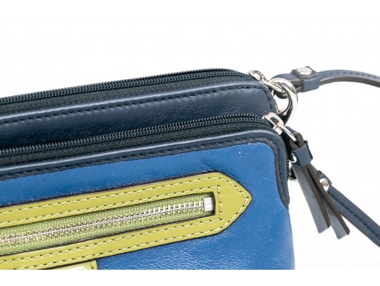 Tasteful Blue And Green Coach Clutch