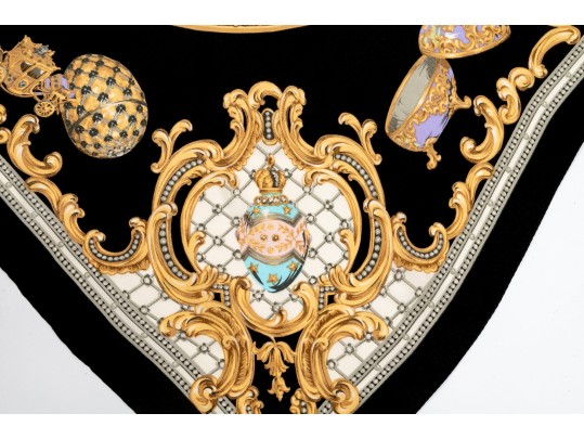 Lovely Silk Scarf Commemorating The Faberge Exhibit At The Met