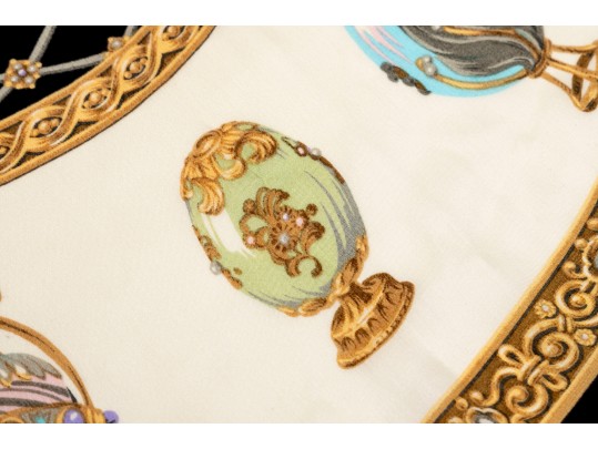Lovely Silk Scarf Commemorating The Faberge Exhibit At The Met