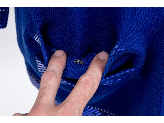St. John Sequinned Blue Long Cardigan, Size 16