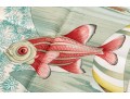 Salvatore Ferragamo Silk Scarf With Fish Motifs, Pink, Blue And Yellow Tones
