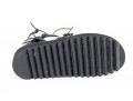 Les Hommes Casual Black Leather Lace Up Gladiator Sandals, Size 43