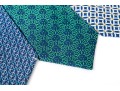 Hermes Lot Of Three Silk Ties, Blue To Green Tones