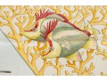 Salvatore Ferragamo Silk Scarf With Fish Motifs, Pink, Blue And Yellow Tones