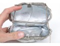 Judith Leiber Stunning Silver Metallic And Rhinestone Bunny Bag