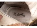 Michael Kors Striking Tall Brown Neoprene And Snake Grain Leather Boots, Size 10, With Box