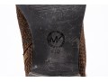 Michael Kors Striking Tall Brown Neoprene And Snake Grain Leather Boots, Size 10, With Box