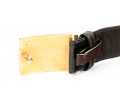 Battaglia Brown Leather Belt, Gold Tone Buckle, Size 36